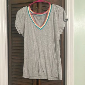 Gray with colored collar top